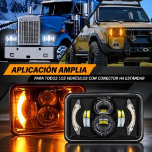 JUEGO DE 2 FAROLAS CUADRADAS BLANCA + AMARILLO 4X6 PULGADAS