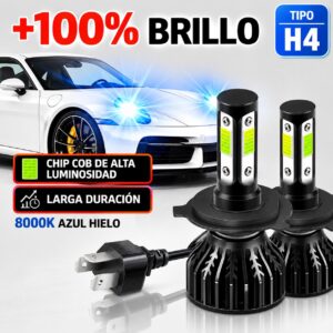 KIT BOMBILLOS LED H4 AZUL HIELO