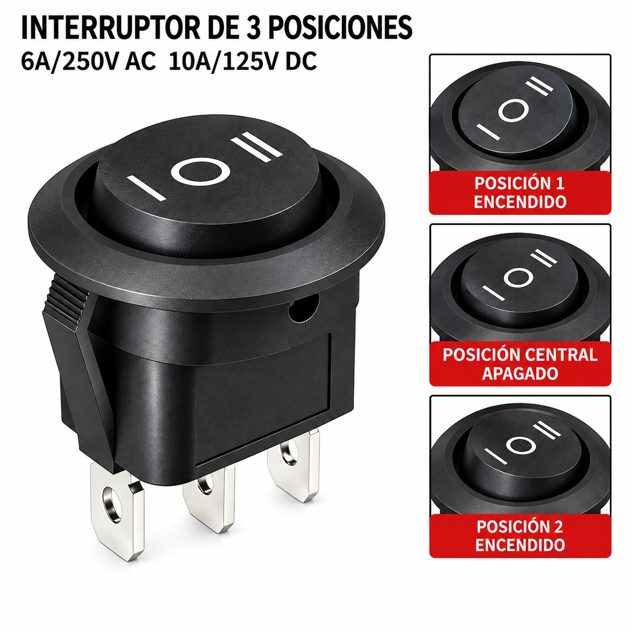 SWITCH 3 POSICIONES ON-OFF-ON REDONDO